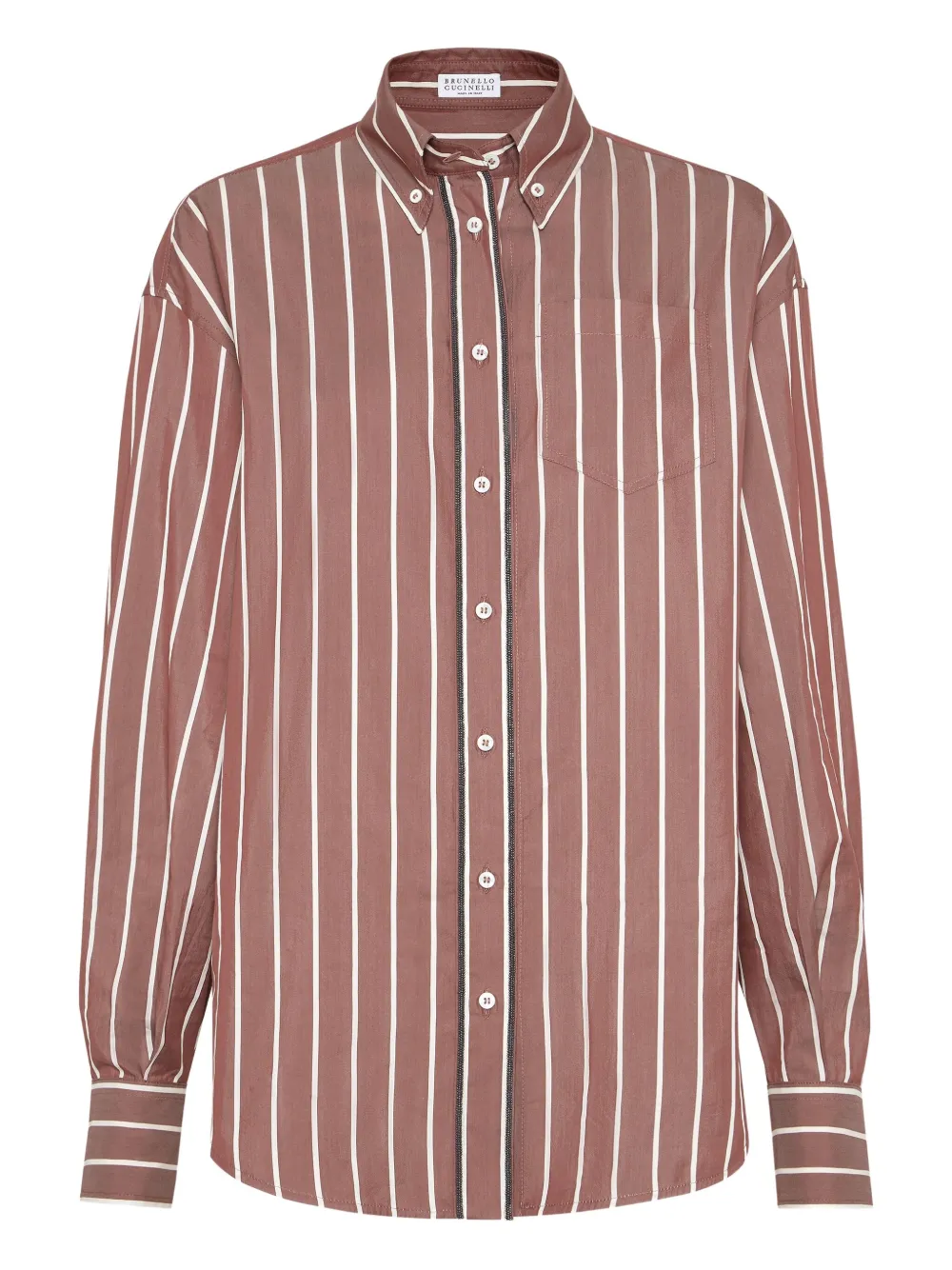 Brunello Cucinelli Gestreept blouse Bruin