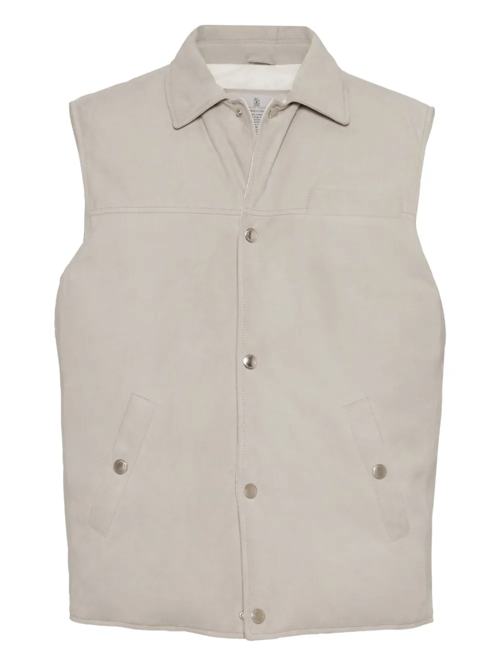Brunello Cucinelli suede down vest | Neutrals | Image 1