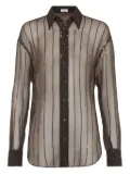 Brunello Cucinelli sequin-embellished shirt - Brown