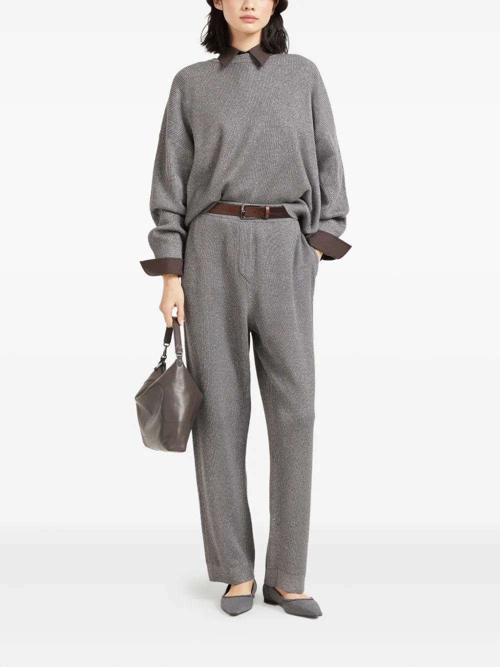 Brunello Cucinelli Zijden blouse - Bruin