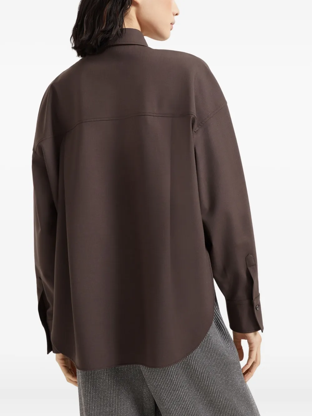 Brunello Cucinelli Zijden blouse Bruin