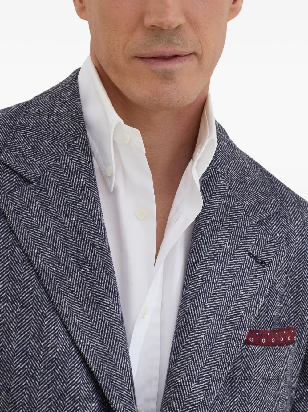Brunello Cucinelli Blazer met enkele rij knopen Grijs