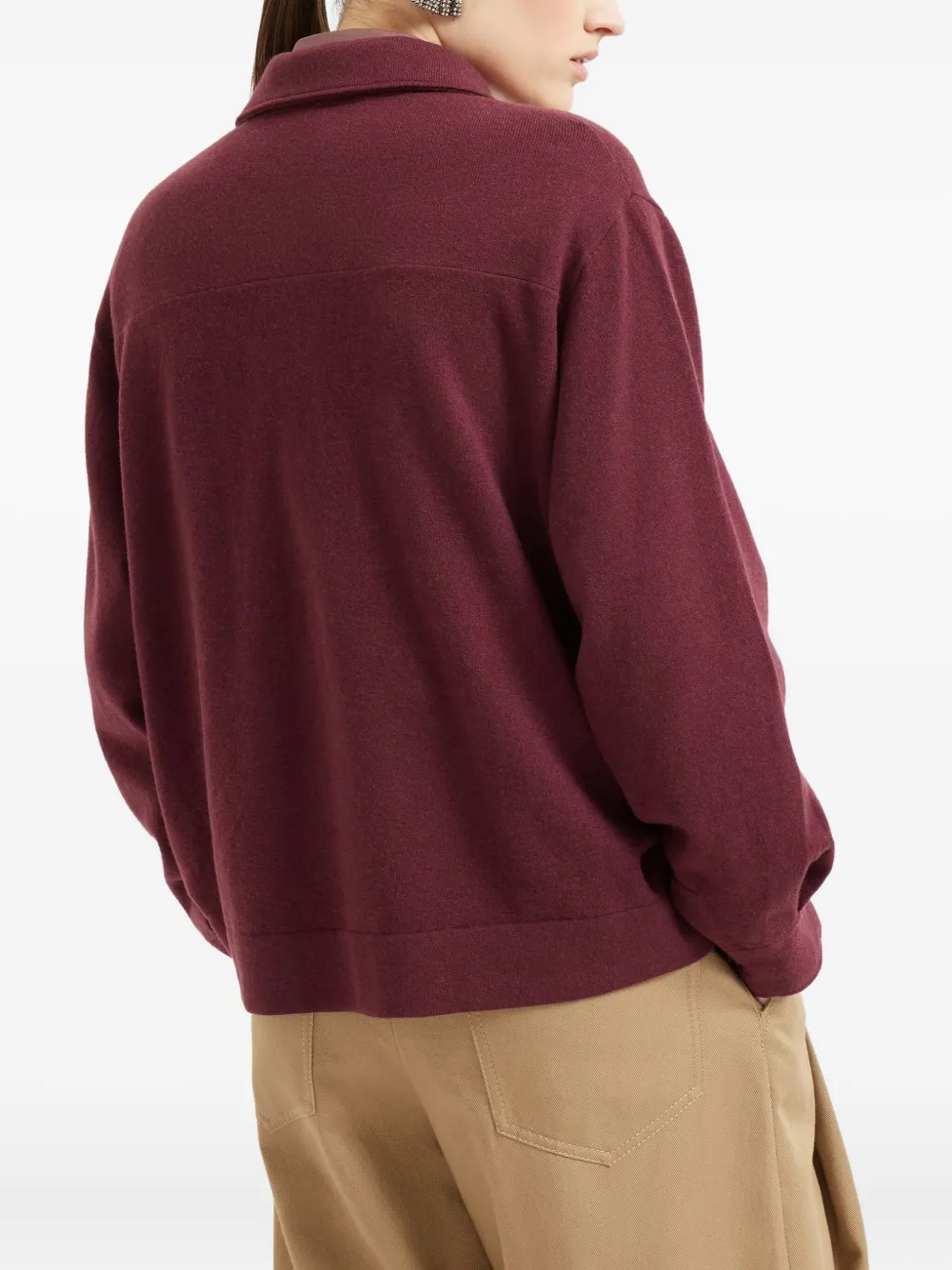 Brunello Cucinelli buttoned flap-pocket cardigan Rood