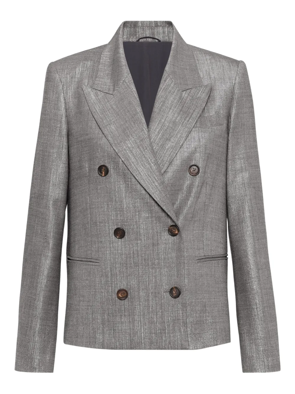 Brunello Cucinelli lamé-effect blazer | Grey | Image 1