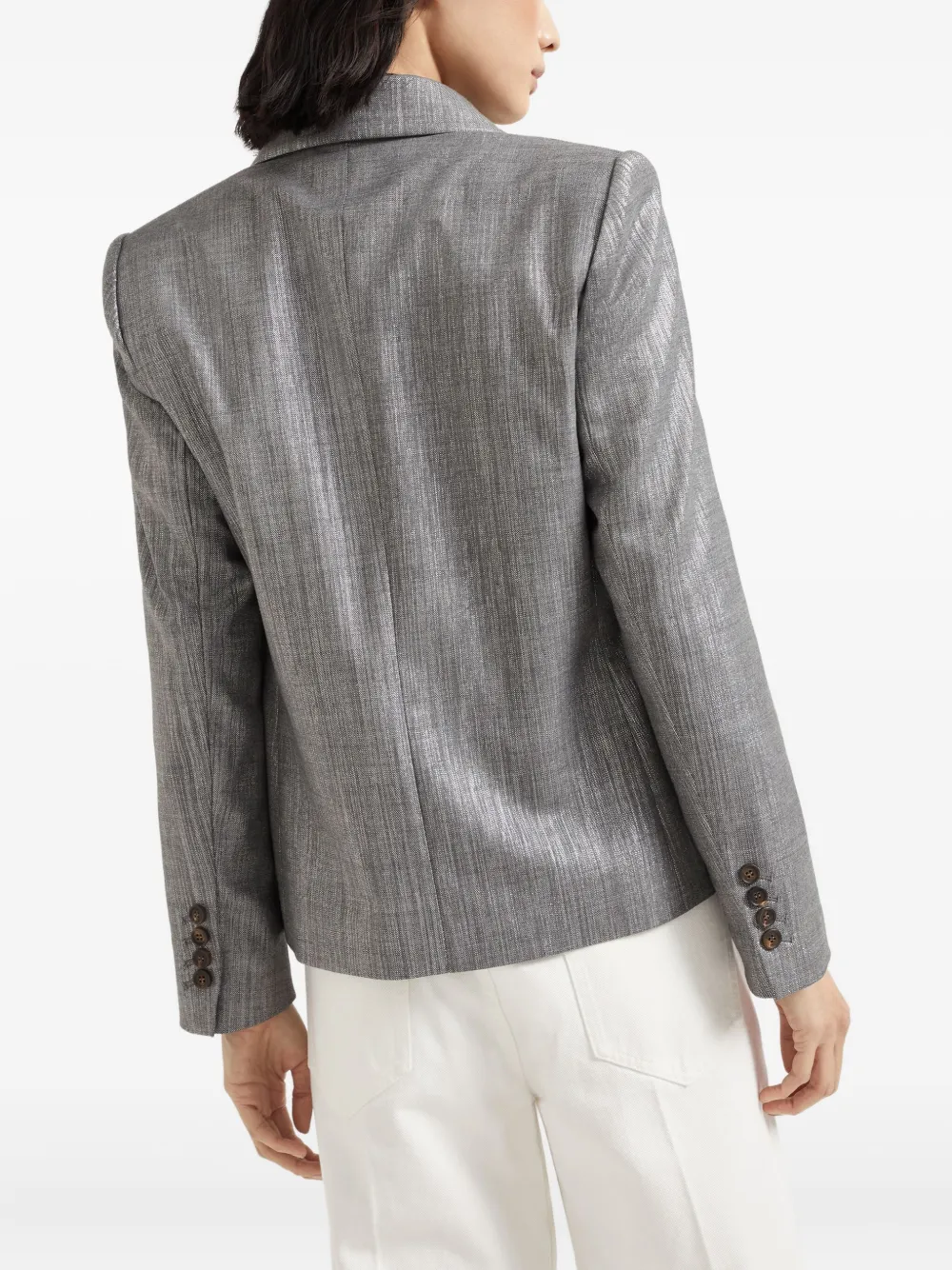 Brunello Cucinelli Blazer met lamé-effect Grijs