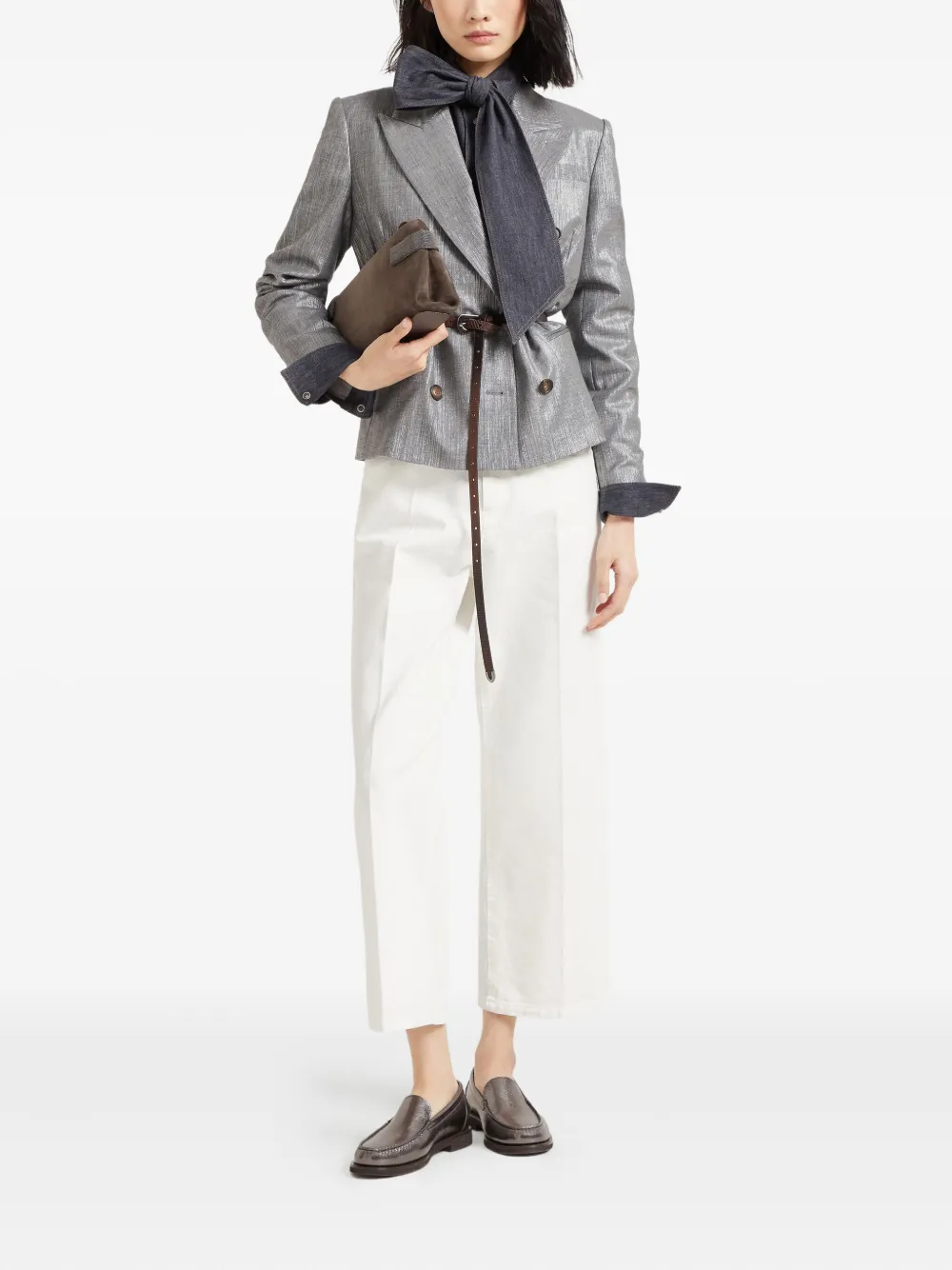 Brunello Cucinelli lamé-effect blazer | Blazers | Image 2