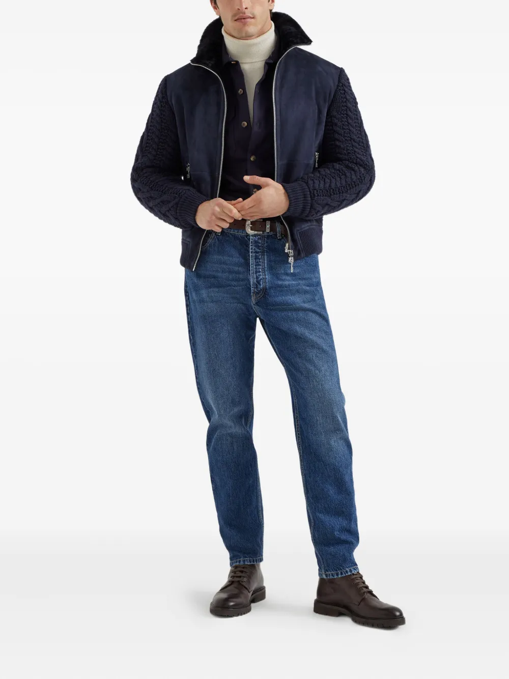Brunello Cucinelli Overhemd van scheerwol - Blauw