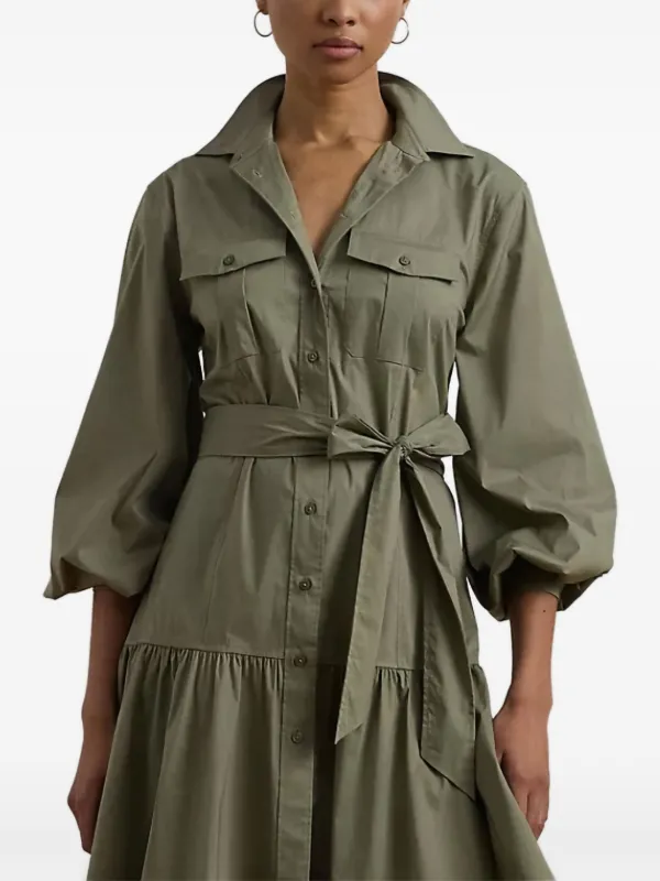 Lauren Ralph Lauren Belted Shirt Dress | Green | FARFETCH
