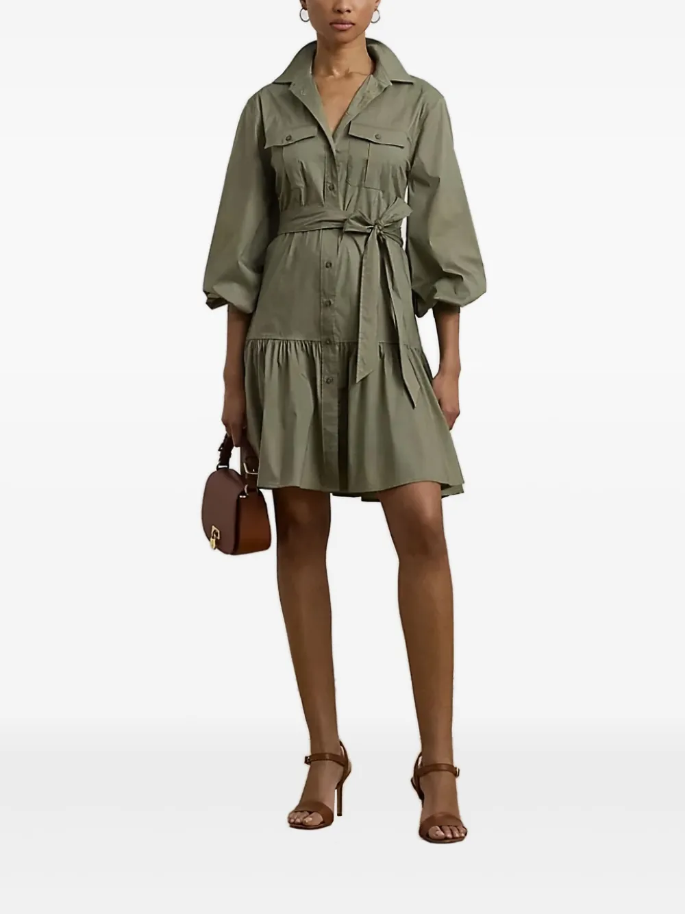 Lauren Ralph Lauren Blousejurk met ceintuur Groen