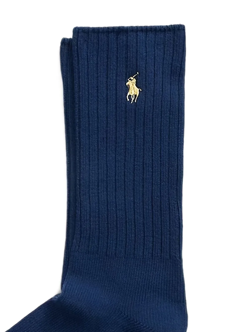 Polo Ralph Lauren Geribbelde sokken met borduurwerk Blauw