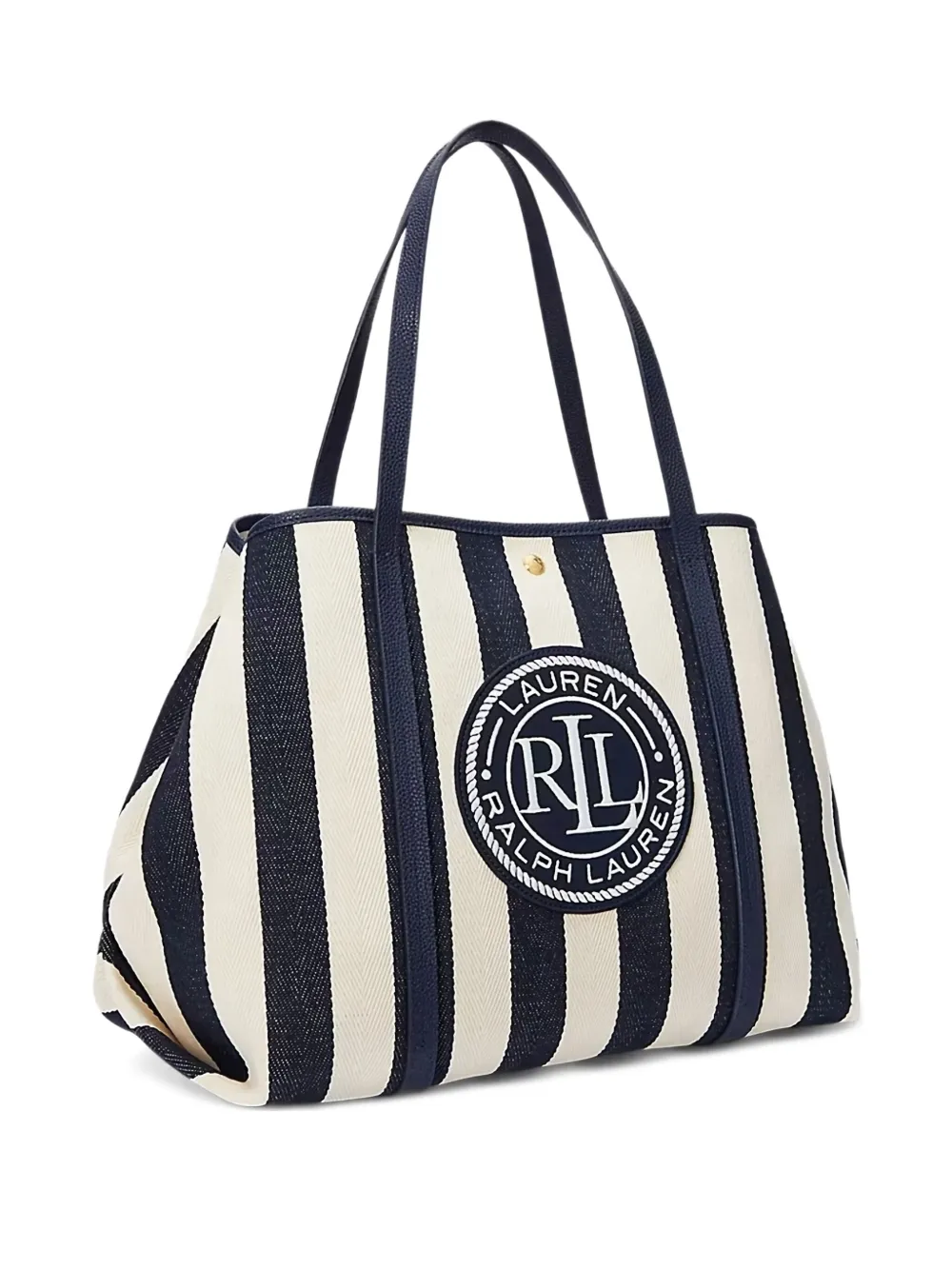 Lauren Ralph Lauren Emerie gestreepte shopper met logo Blauw