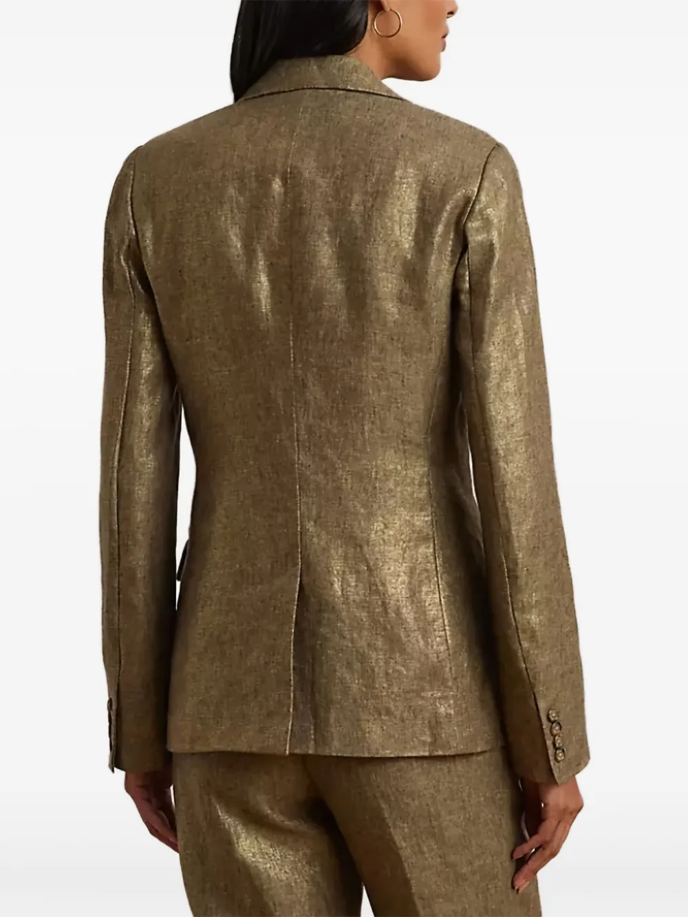 RALPH LAUREN METALLIC TAILORED BLAZER