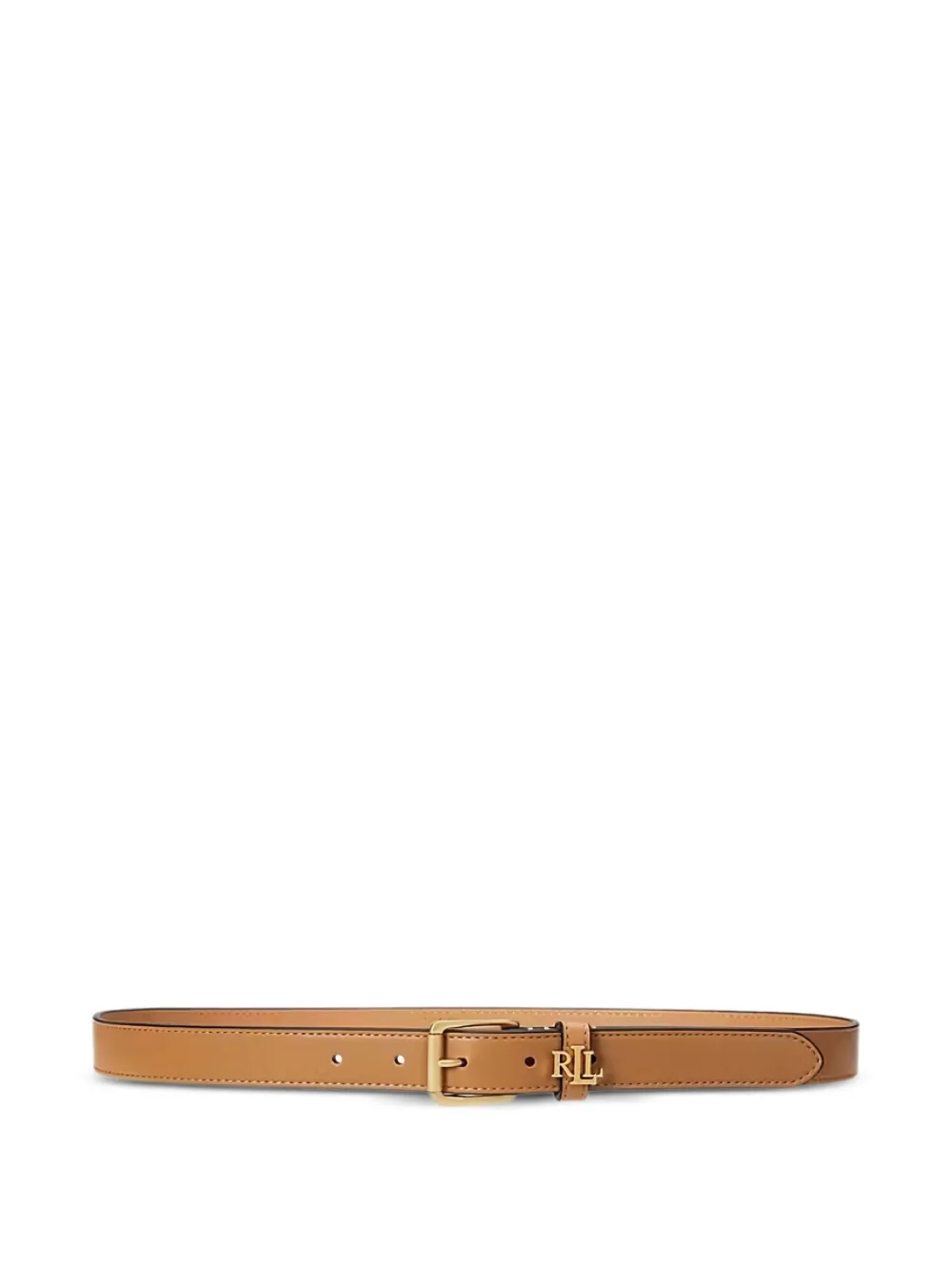 Lauren Ralph Lauren Leren riem met logoplakkaat Bruin