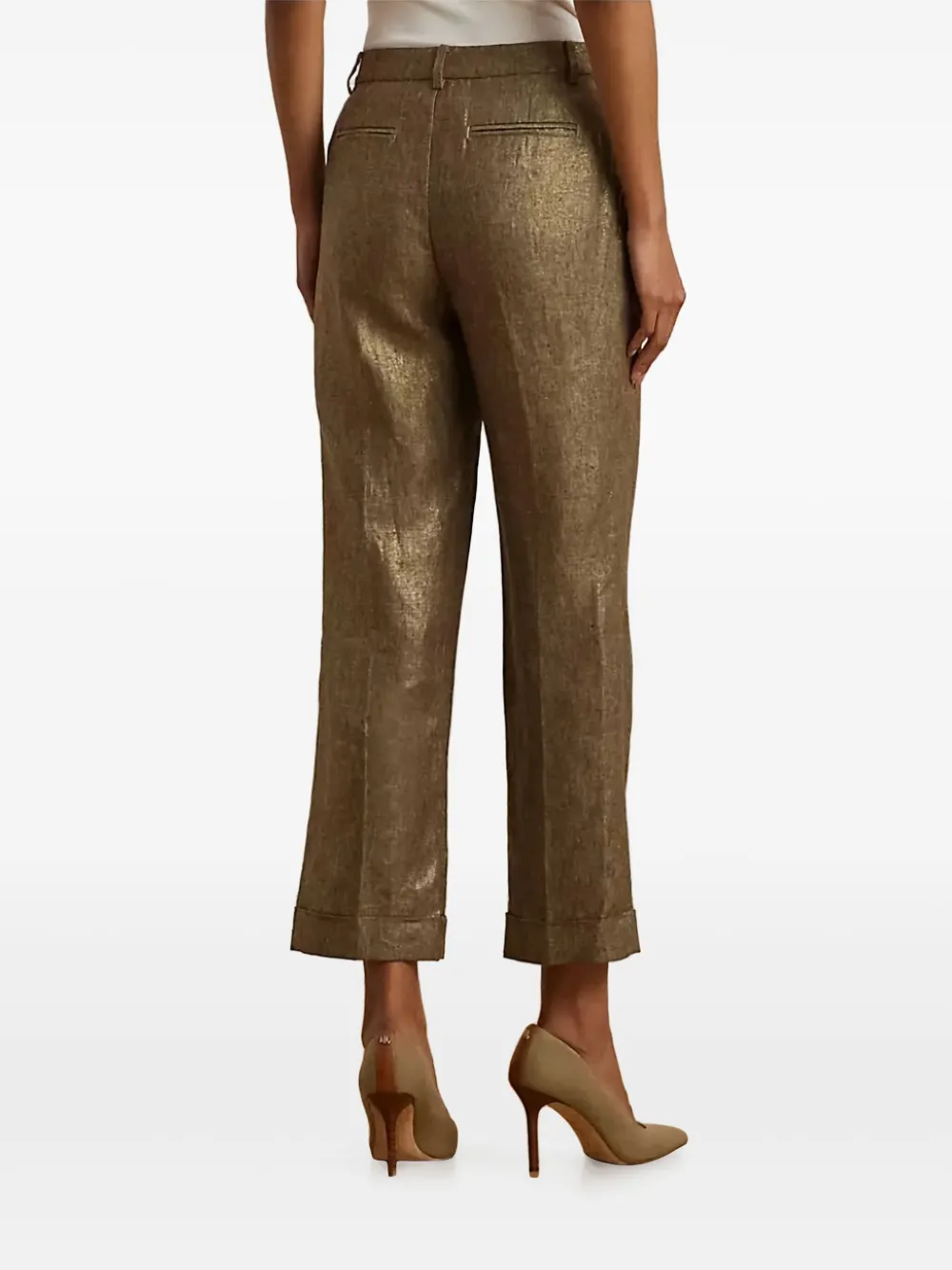 Shop Ralph Lauren Metallic Trousers