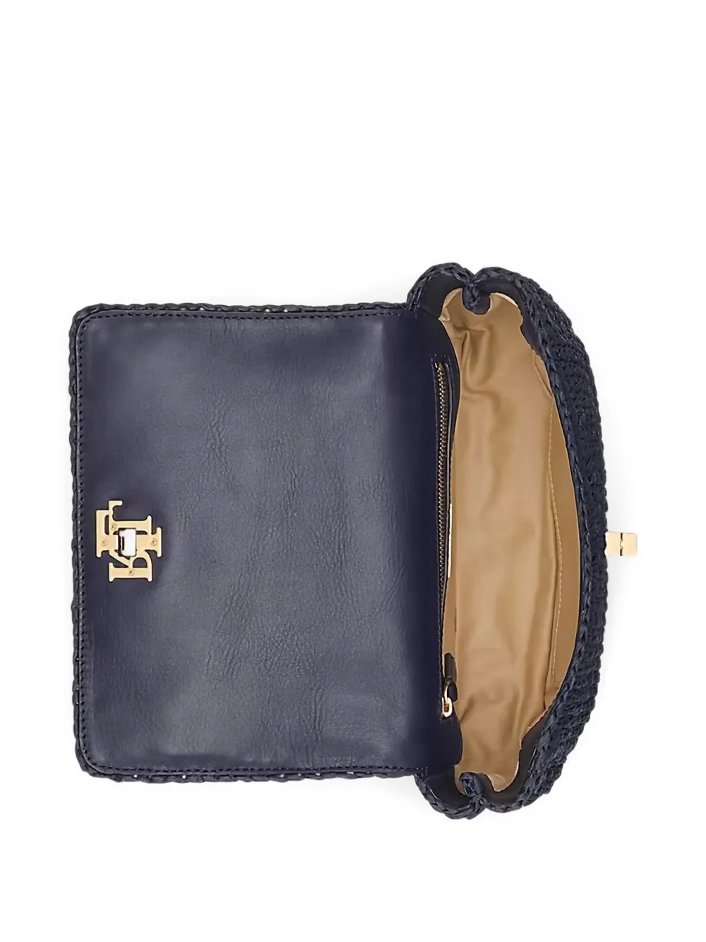 Lauren Ralph Lauren Sophee geweven schoudertas met ketting Blauw