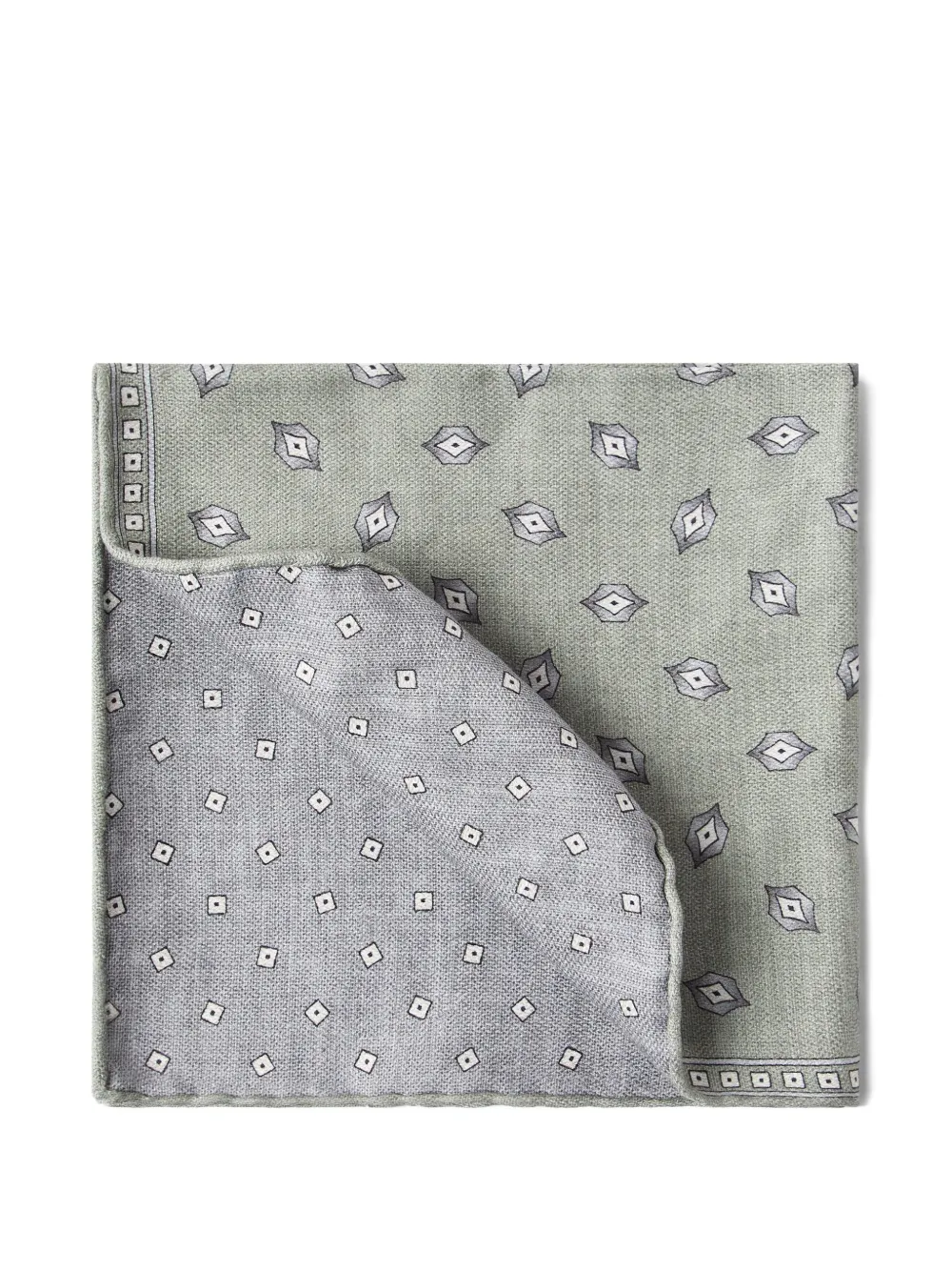 Brunello Cucinelli シルク ポケットチーフ | グリーン | Image 1