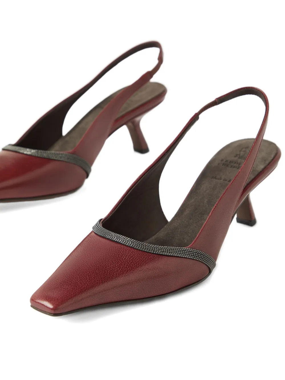 Brunello Cucinelli 55mm City slingback pumps Red