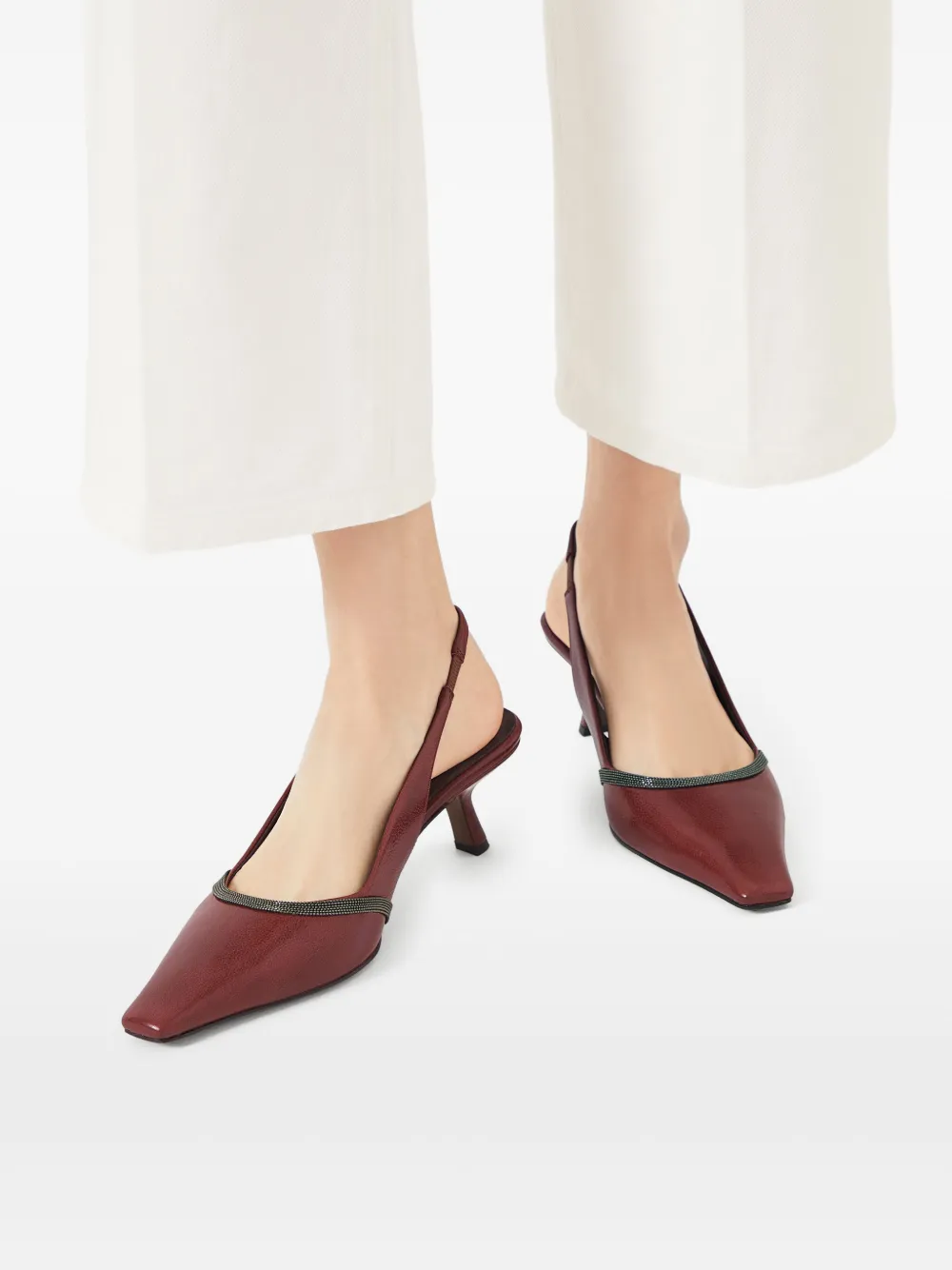 Brunello Cucinelli 55mm City slingback pumps Red