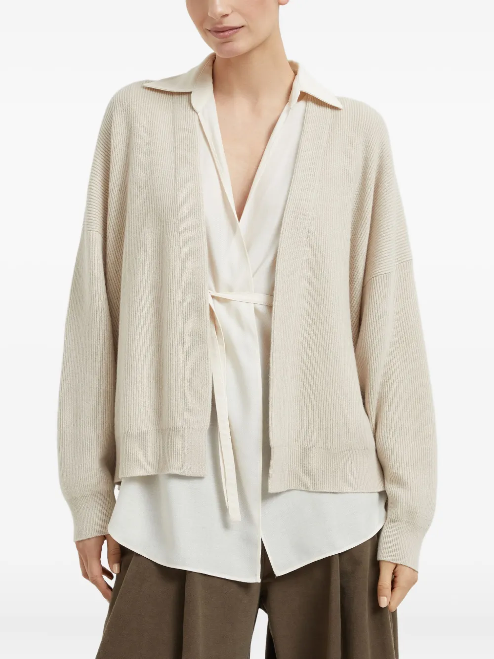 Brunello Cucinelli Kasjmier gelaagd vest Beige