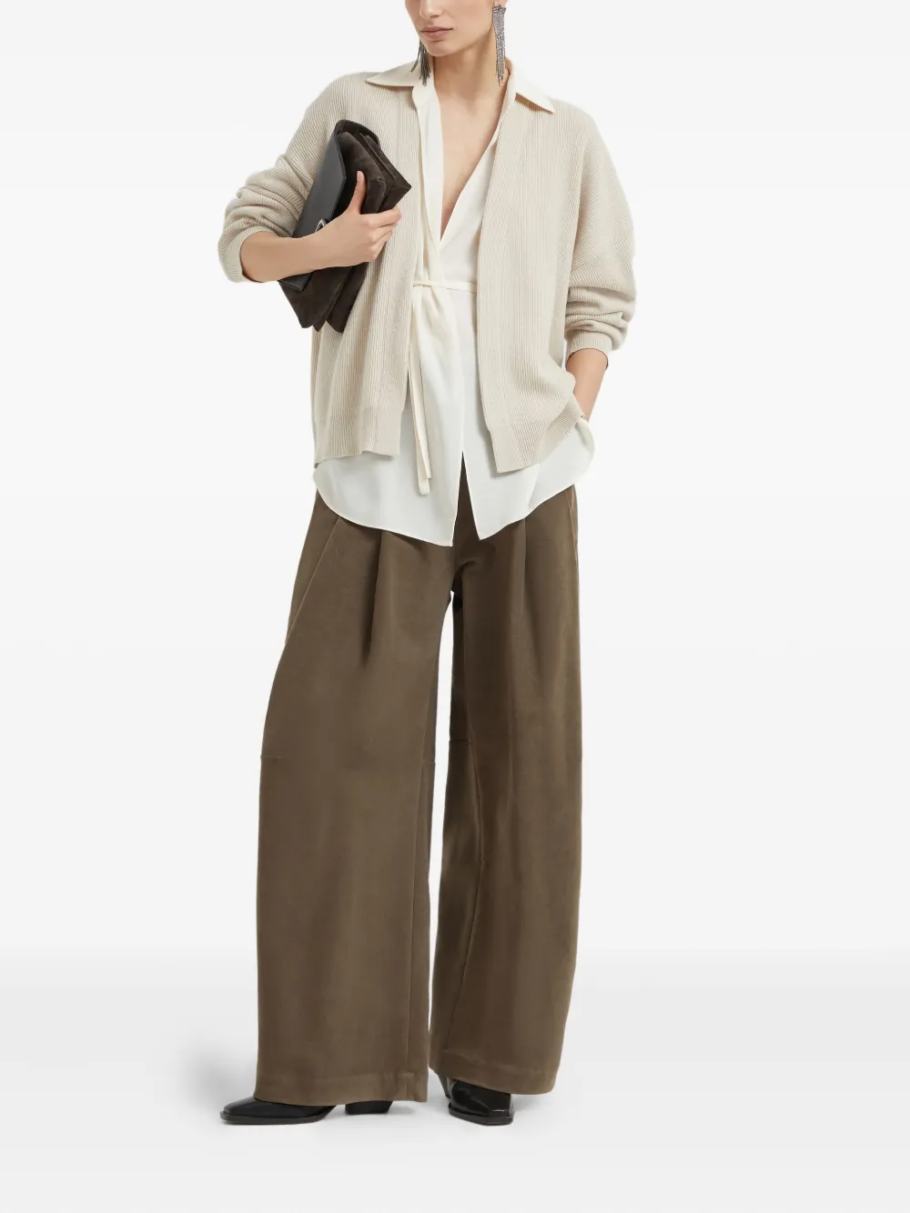 Brunello Cucinelli Kasjmier gelaagd vest Beige