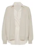 Brunello Cucinelli Cashmere layered cardigan - Neutrals