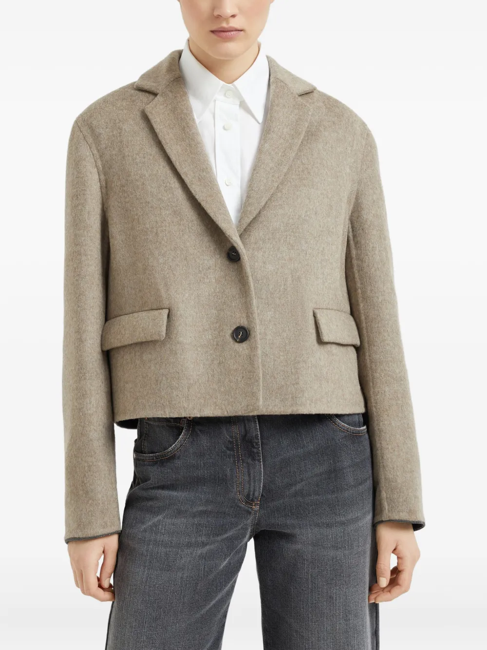 Brunello Cucinelli Cropped blazer Beige