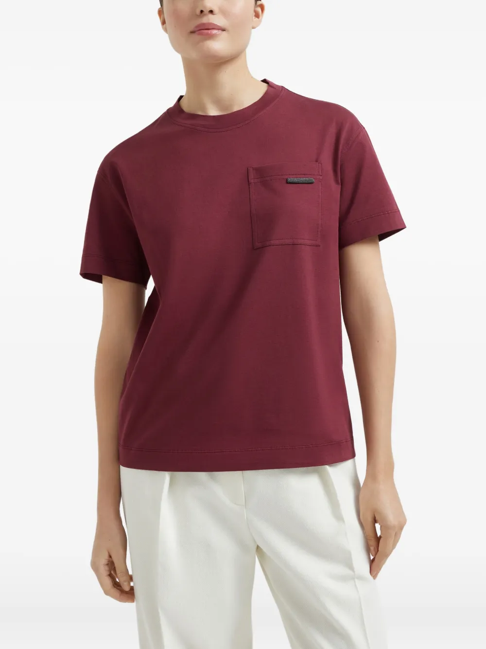 Brunello Cucinelli T-shirt met Monili-detail Rood