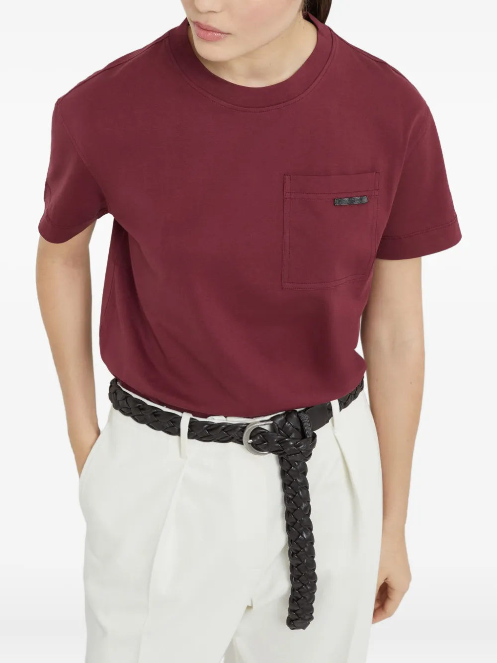 Brunello Cucinelli T-shirt met Monili-detail Rood