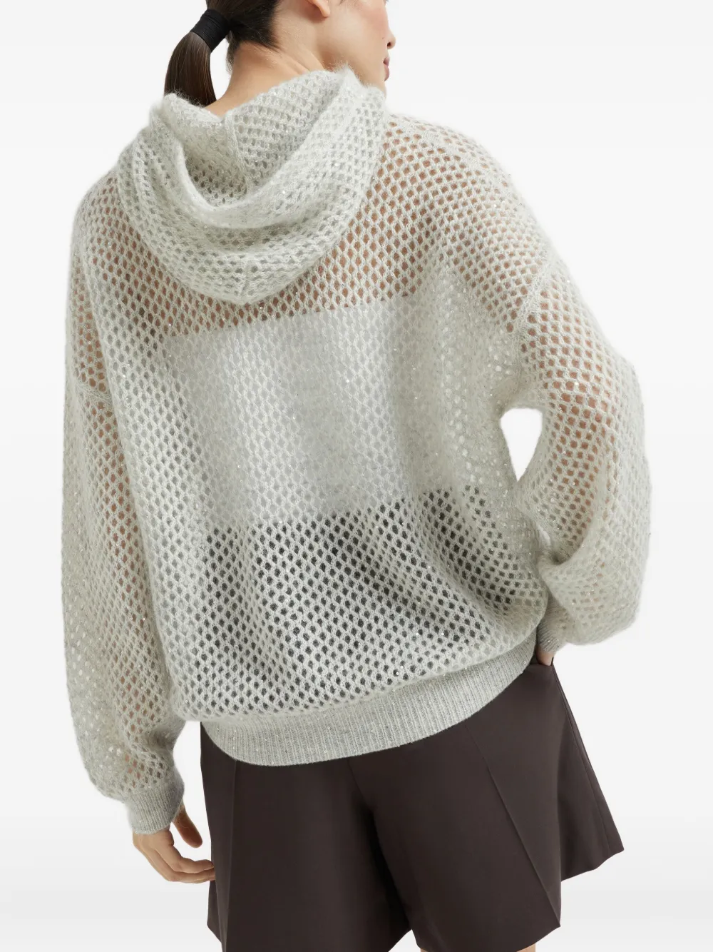 Brunello Cucinelli Dazzling mesh trui Grijs
