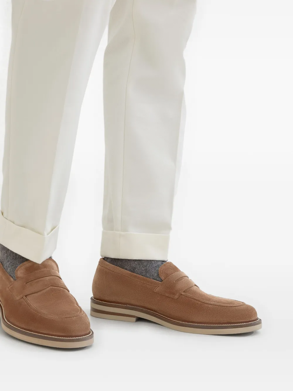 Brunello Cucinelli suede loafers Brown