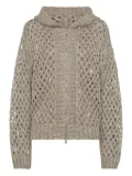 Brunello Cucinelli dazzling open-knit cardigan - Neutrals