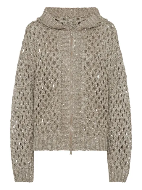 Brunello Cucinelli Dazzling opengebreid vest