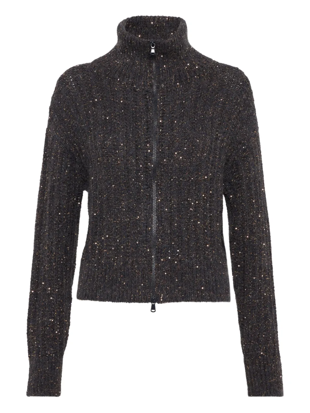 Brunello Cucinelli Dazzling geribbeld vest Grijs