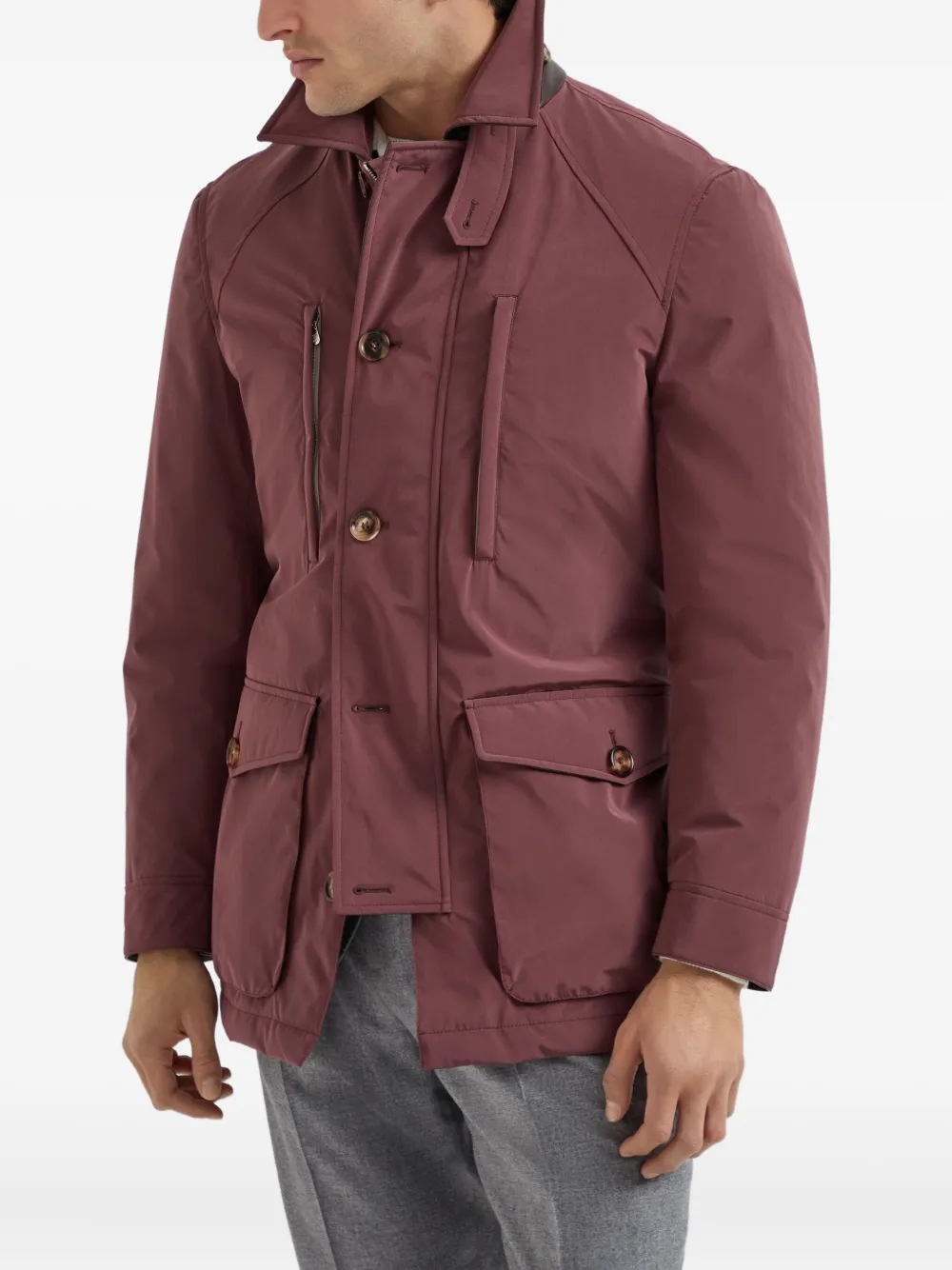 Brunello Cucinelli Jack met ceintuur Rood