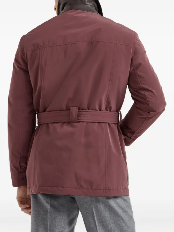 Brunello Cucinelli Belted Safari Jacket | Red | FARFETCH