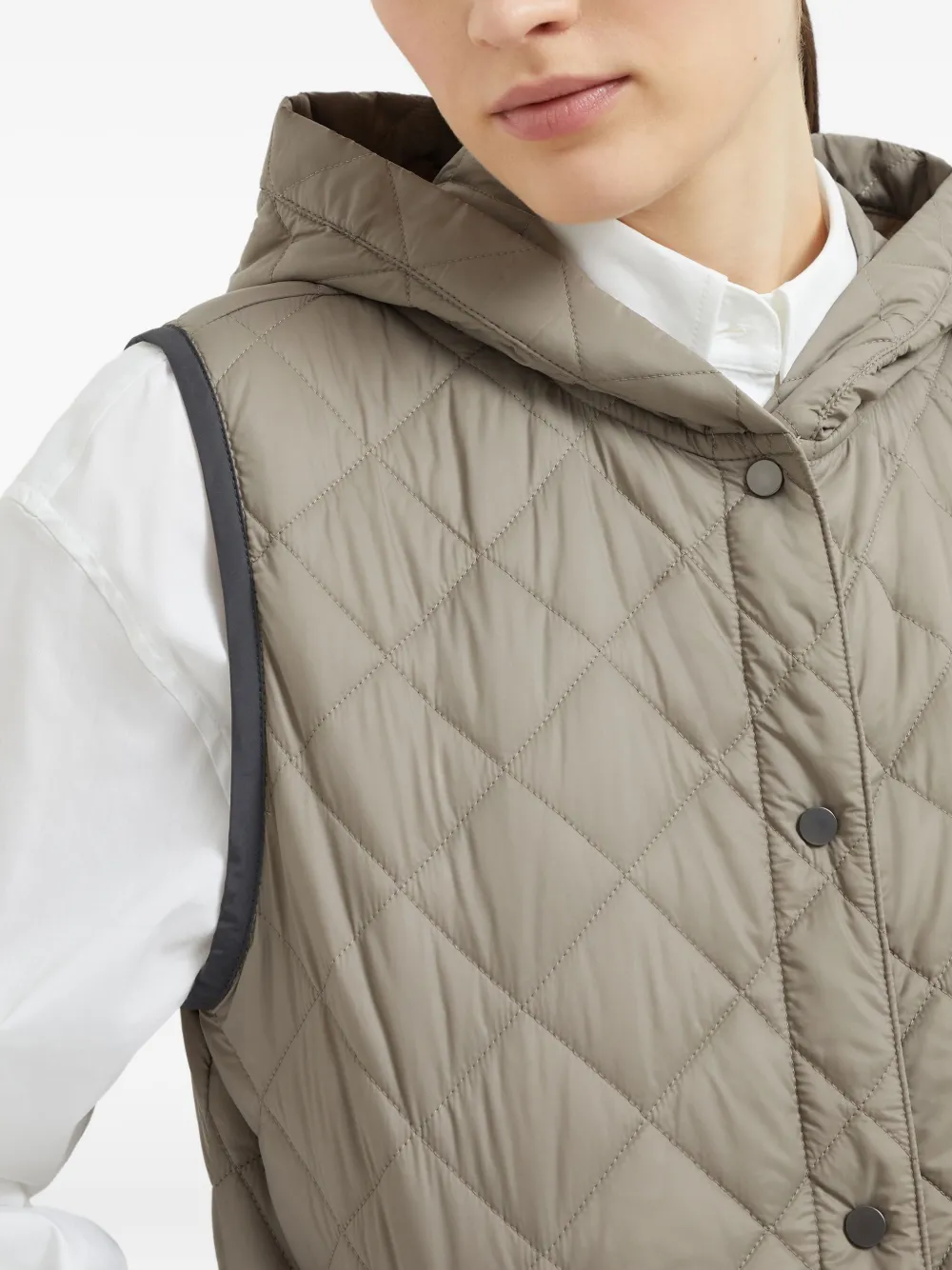 Brunello Cucinelli Gewatteerde bodywarmer Beige