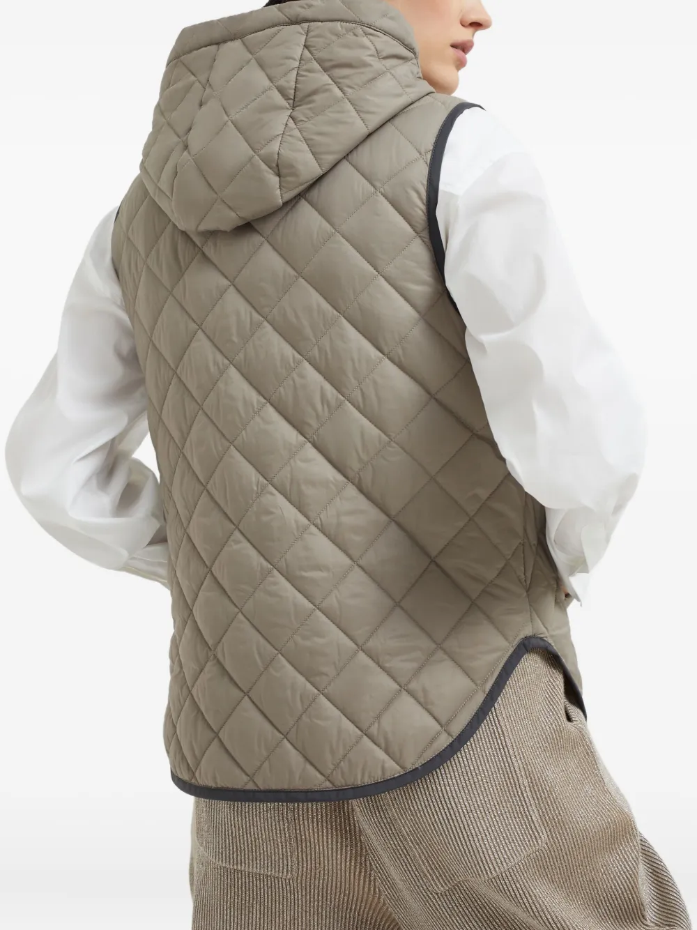 Brunello Cucinelli Gewatteerde bodywarmer Beige
