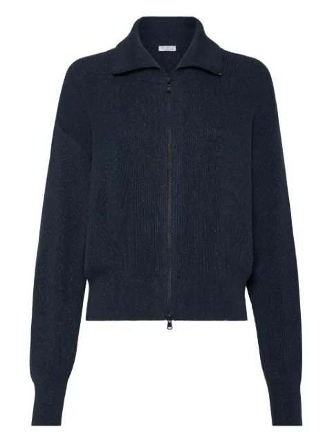 Brunello Cucinelli metallic-threading cardigan