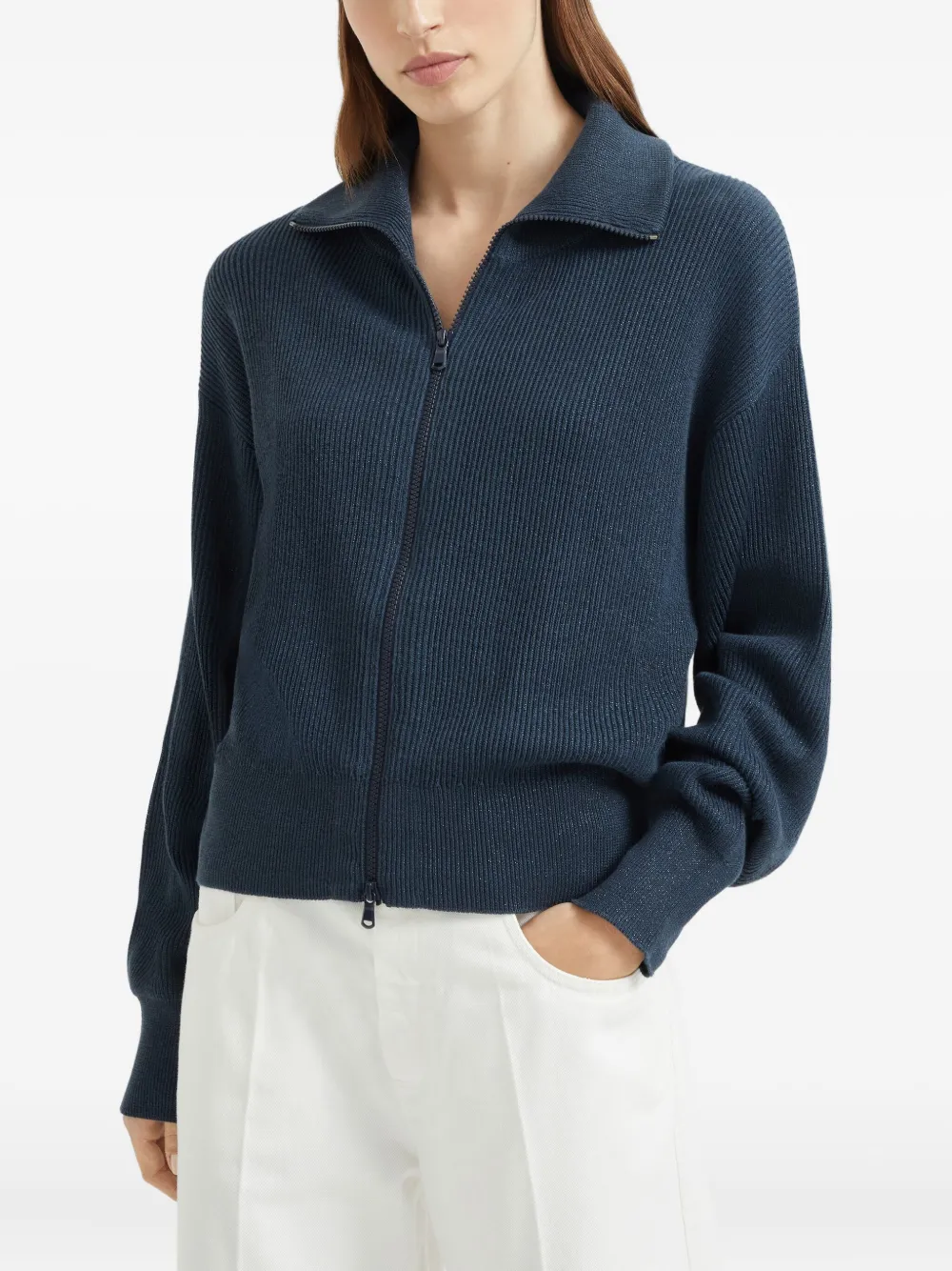 Brunello Cucinelli Metallic vest Blauw