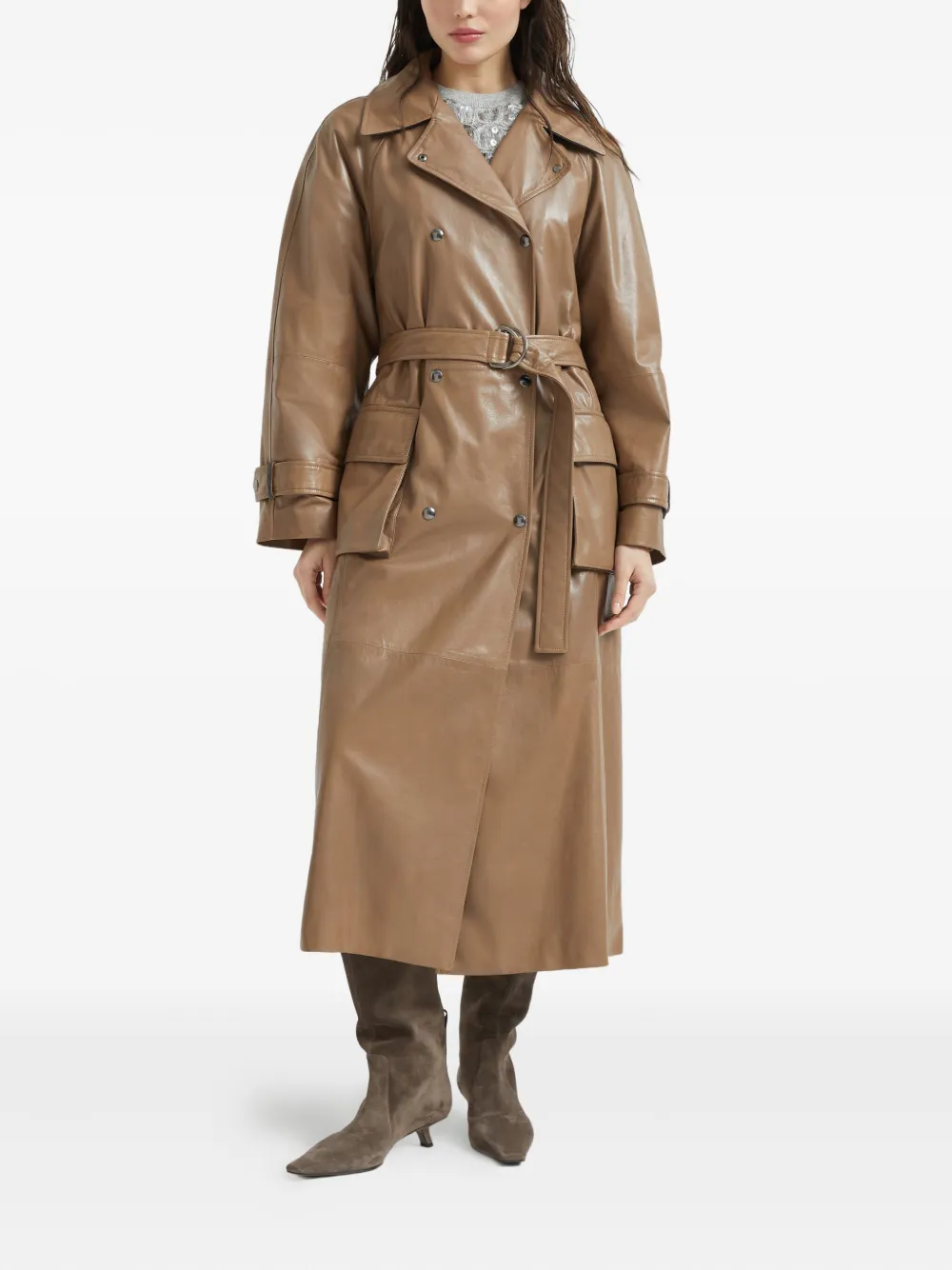 Brunello Cucinelli leather trench coat | Trench Coats & Raincoats | Image 2