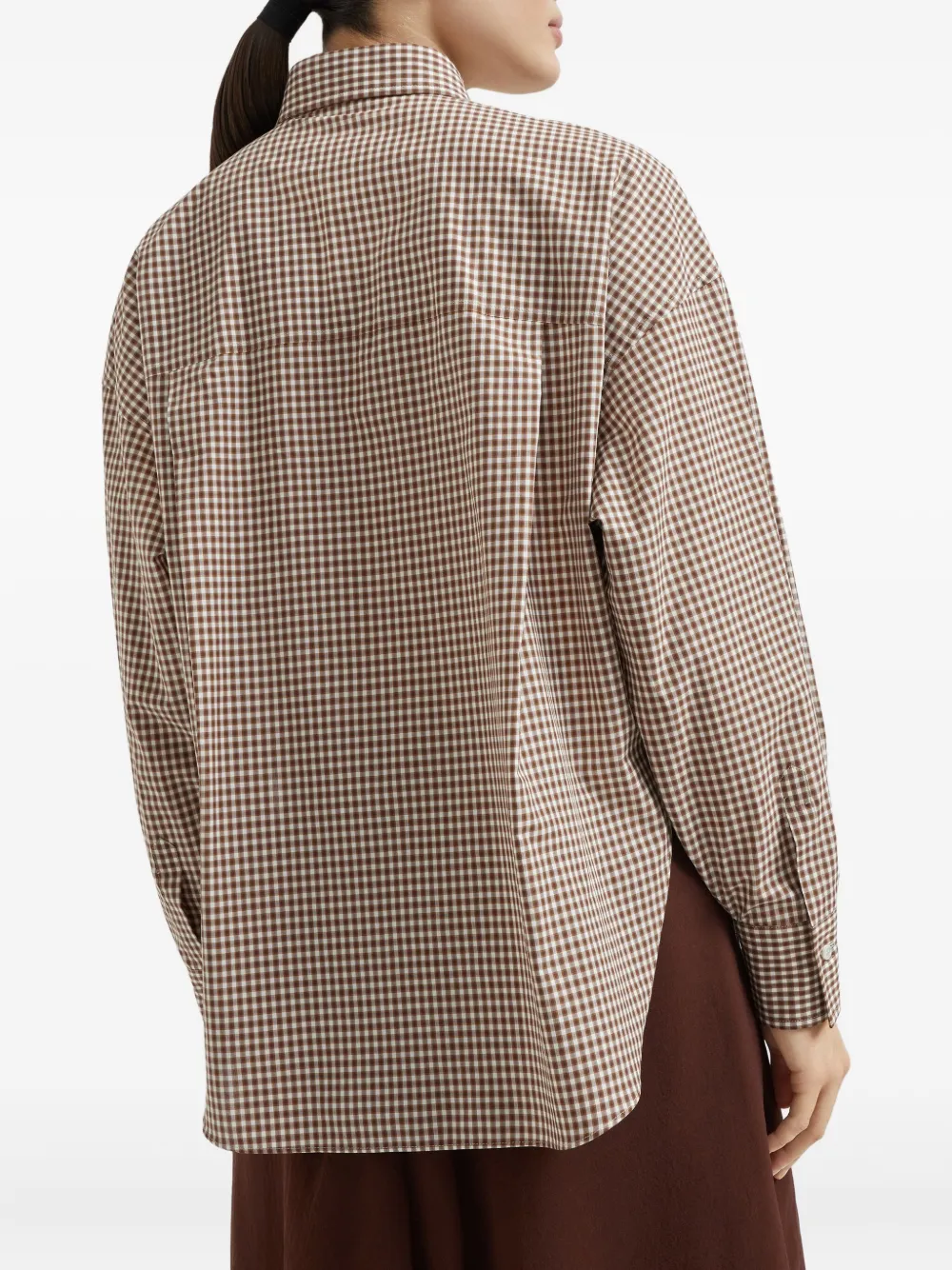 Brunello Cucinelli Geruit blouse Bruin
