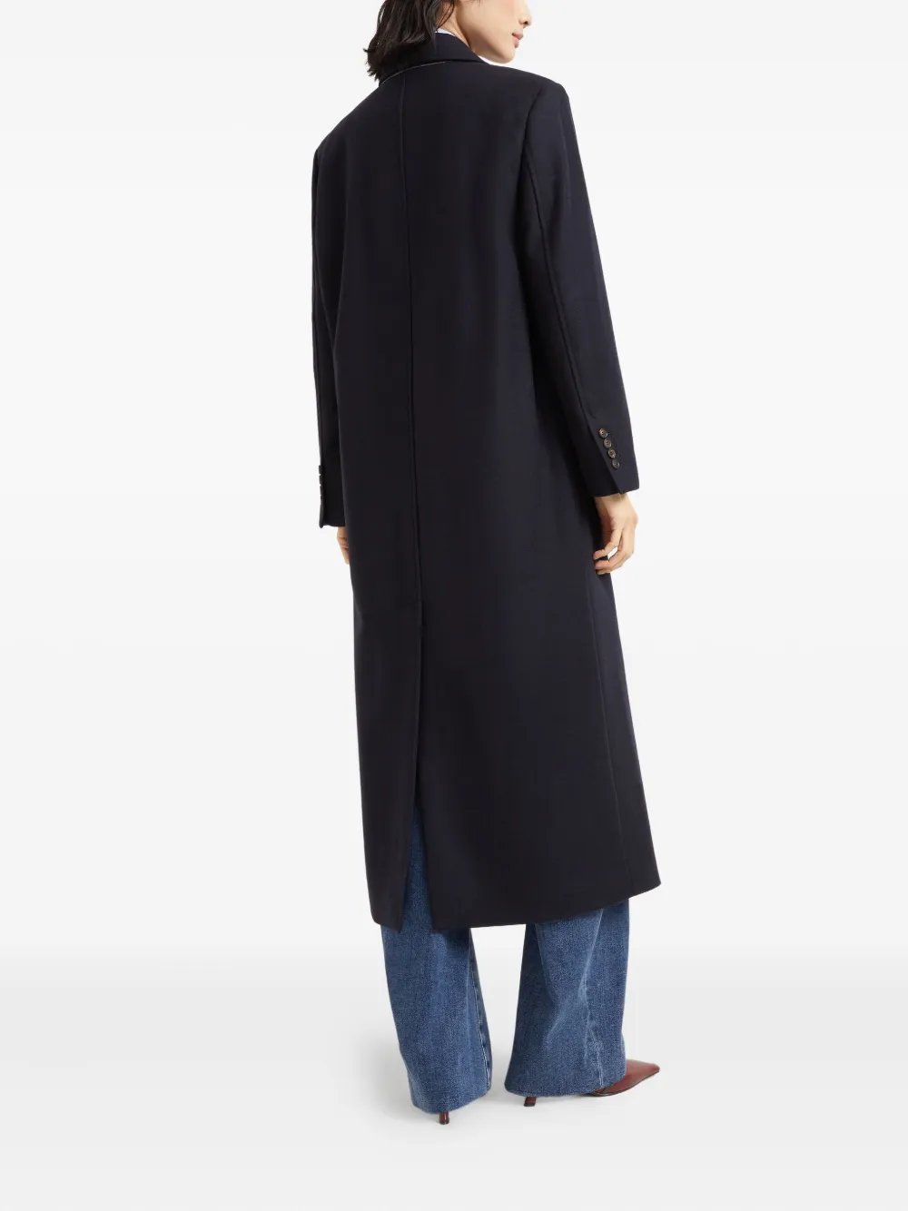 Brunello Cucinelli Jas met vilten afwerking Blauw