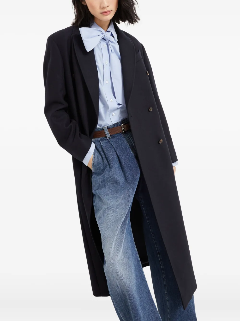 Brunello Cucinelli Jas met vilten afwerking Blauw