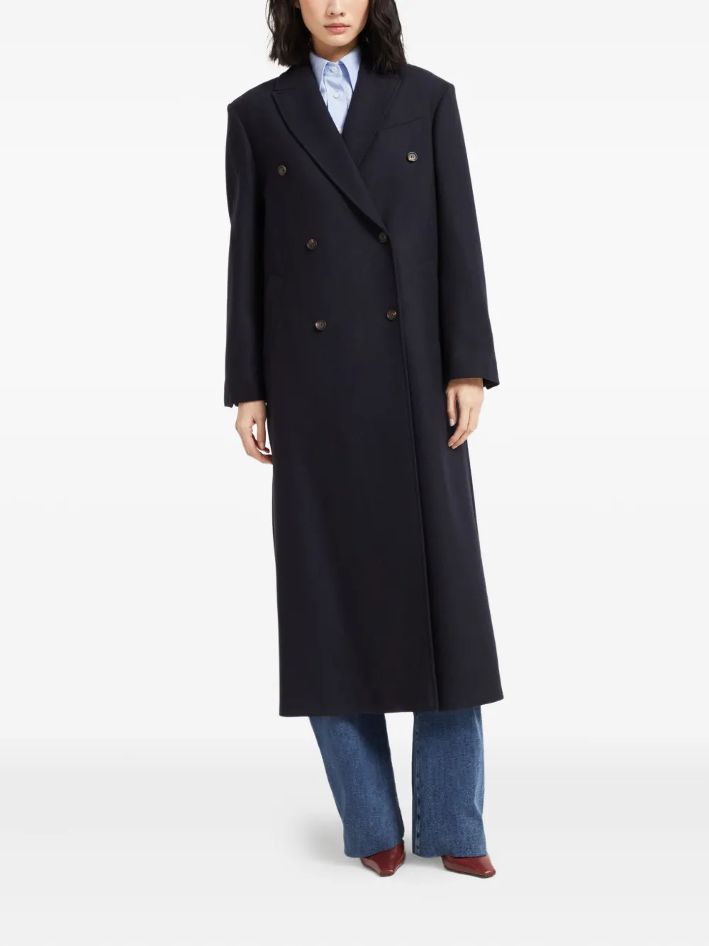 Brunello Cucinelli Jas met vilten afwerking Blauw