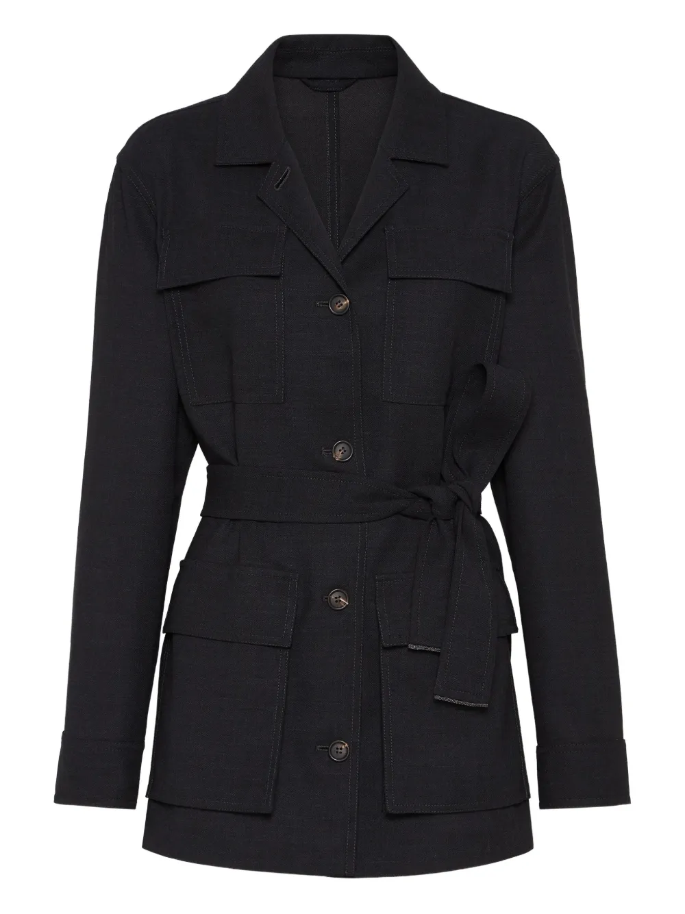 Brunello Cucinelli Fluid twill blazer | Grey | Image 1
