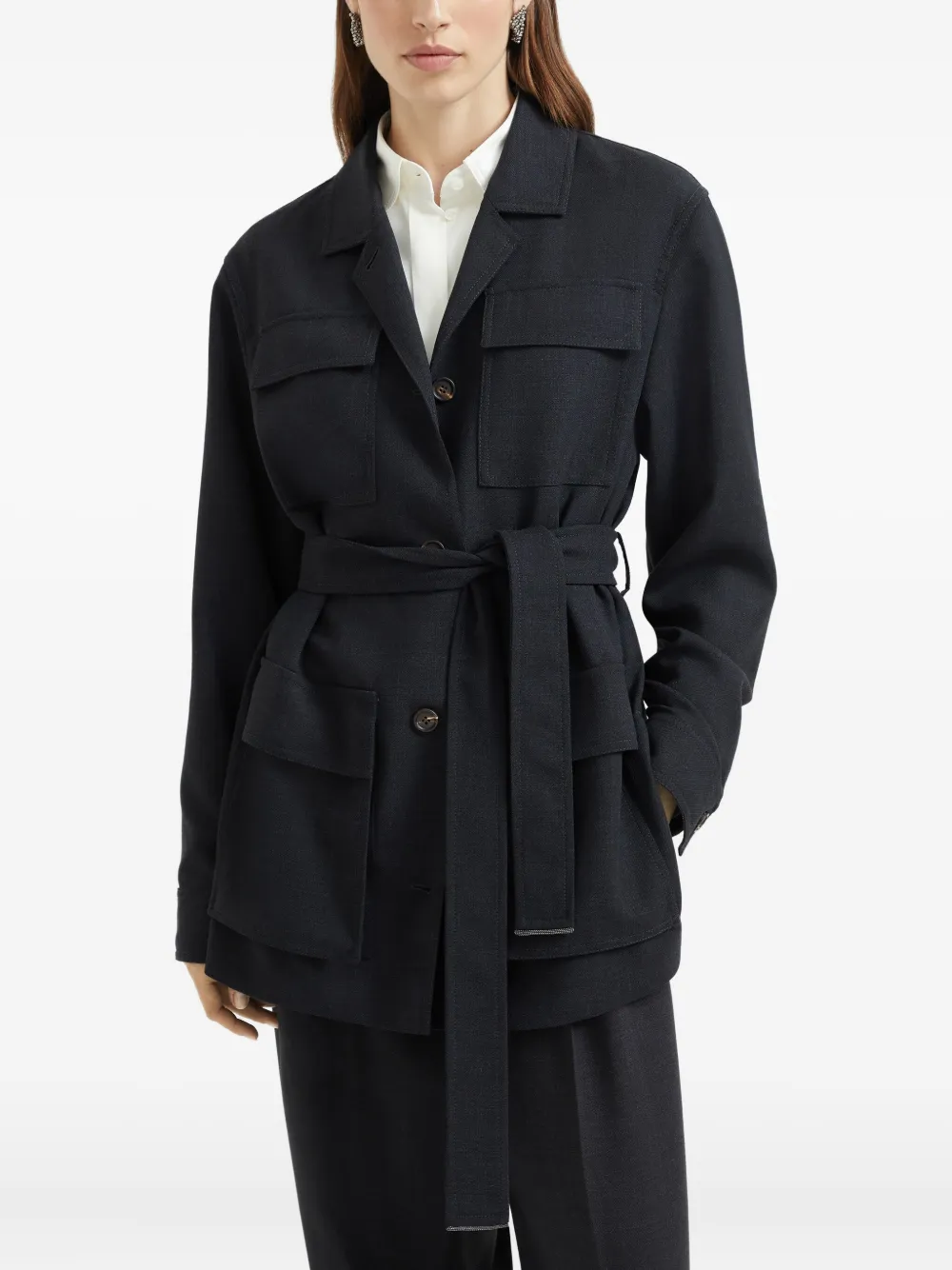 Brunello Cucinelli Fluid twill blazer Grijs
