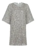 Brunello Cucinelli sequinned embroidered mini dress - Grey