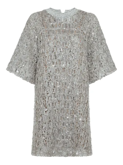 Brunello Cucinelli vestido corto con bordado de lentejuelas