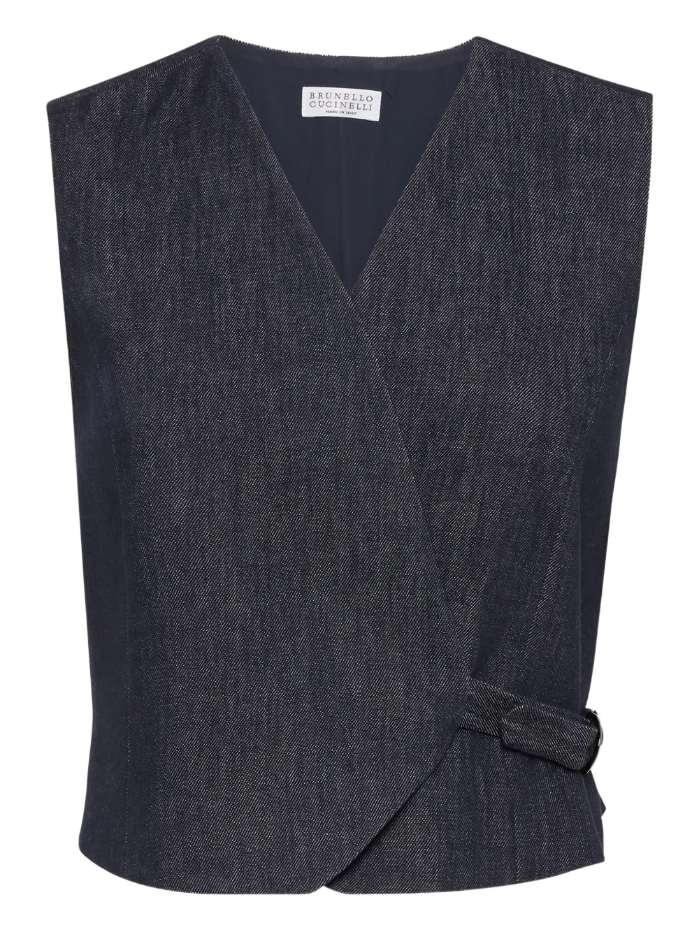 Brunello Cucinelli wrap cotton waistcoat Blauw