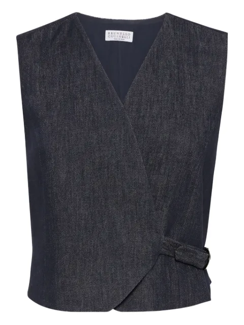 Brunello Cucinelli wrap cotton waistcoat